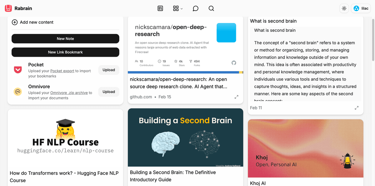 AI second brain app preview